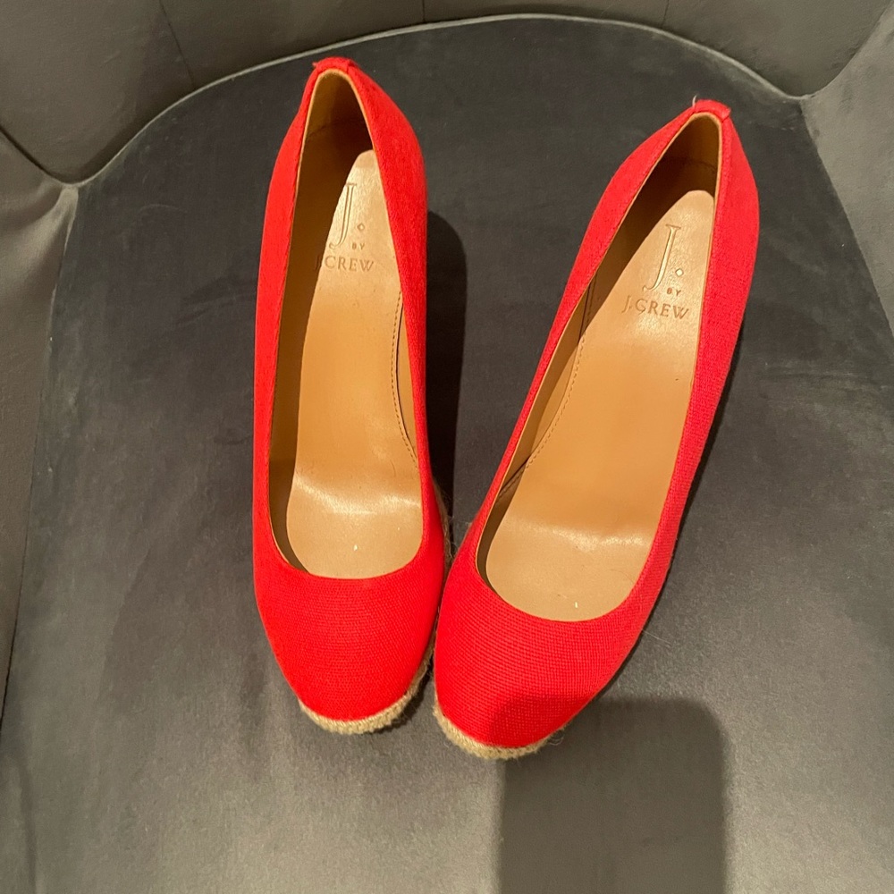 J Crew Espadrille Wedges- never worn size 6.5